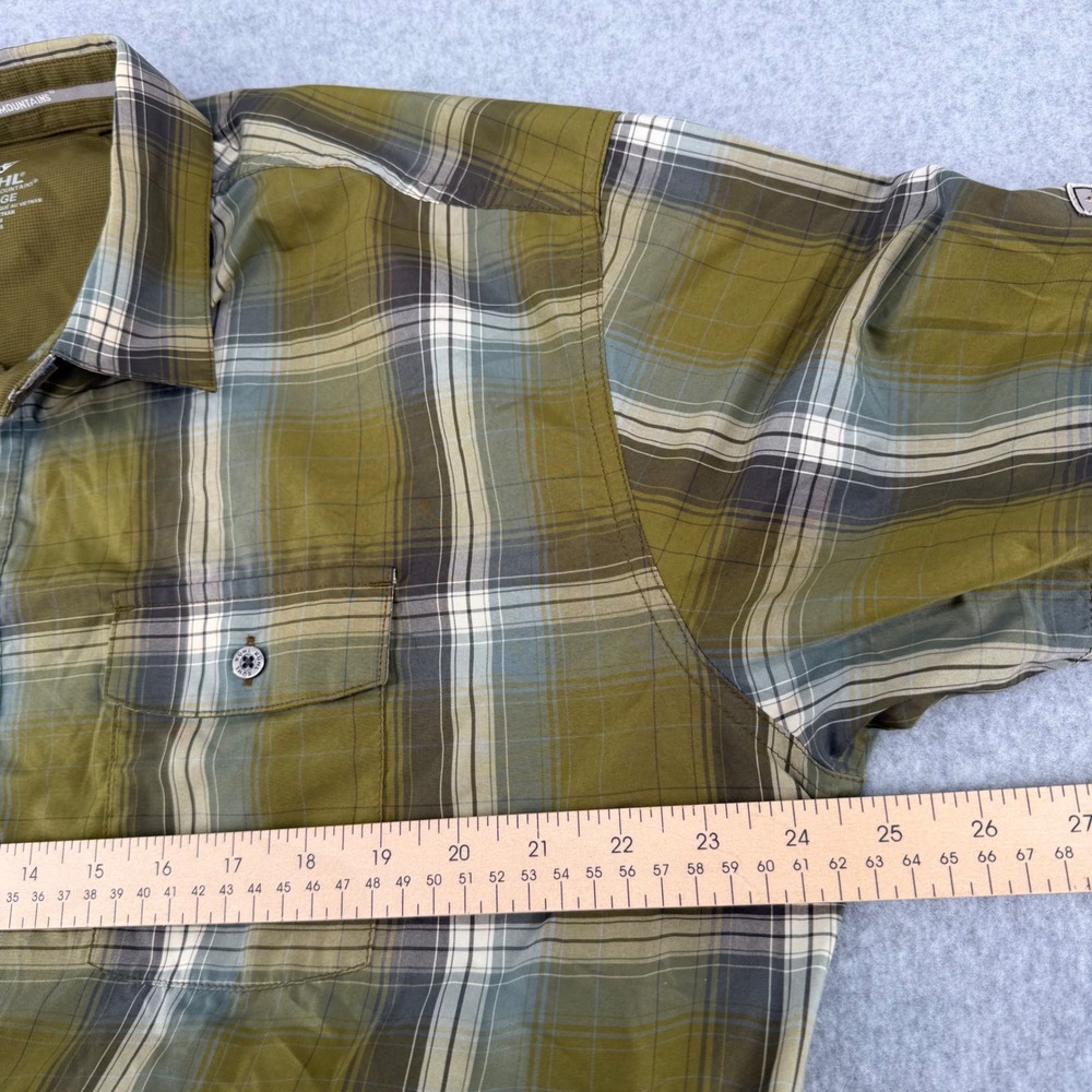 Kuhl Response Mens XL Olive Green Plaid Short Sleeve Button Down Shirt 7153 - Picture 6 of 9